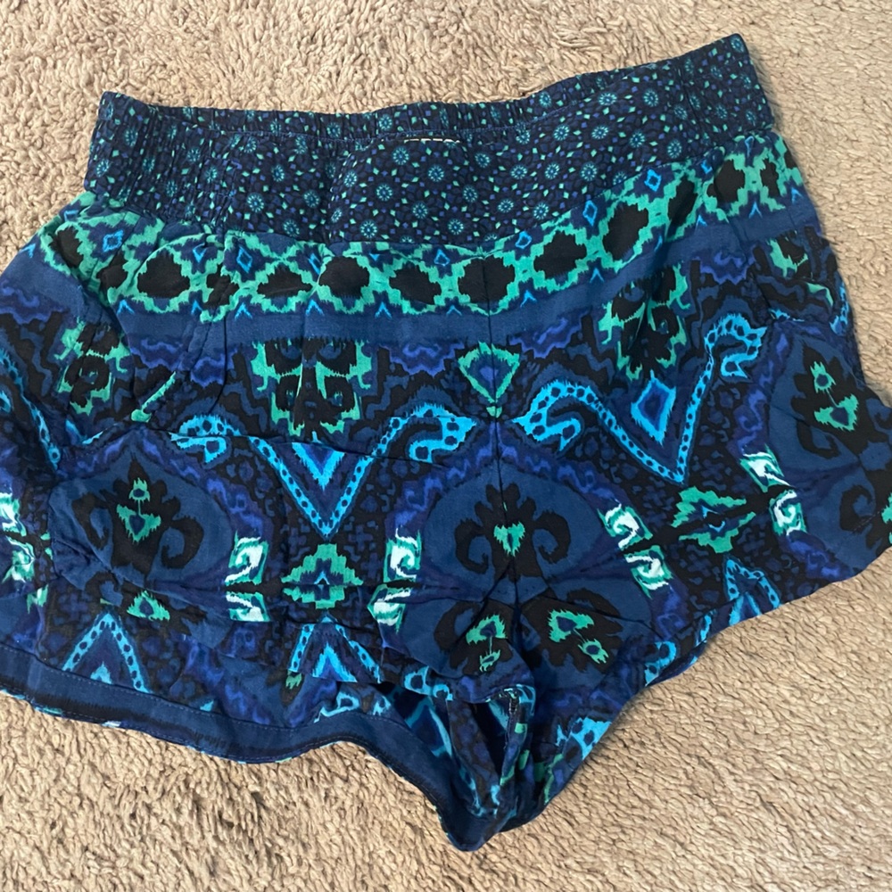 Express Blue and Green Patterned shorts